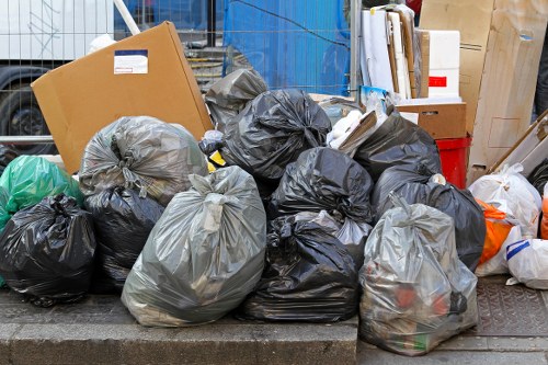 Waste collection trucks in Neasden